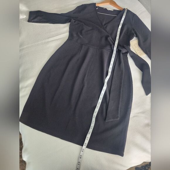 Boston Proper dress faux wrap little black dress - Picture 9 of 12
